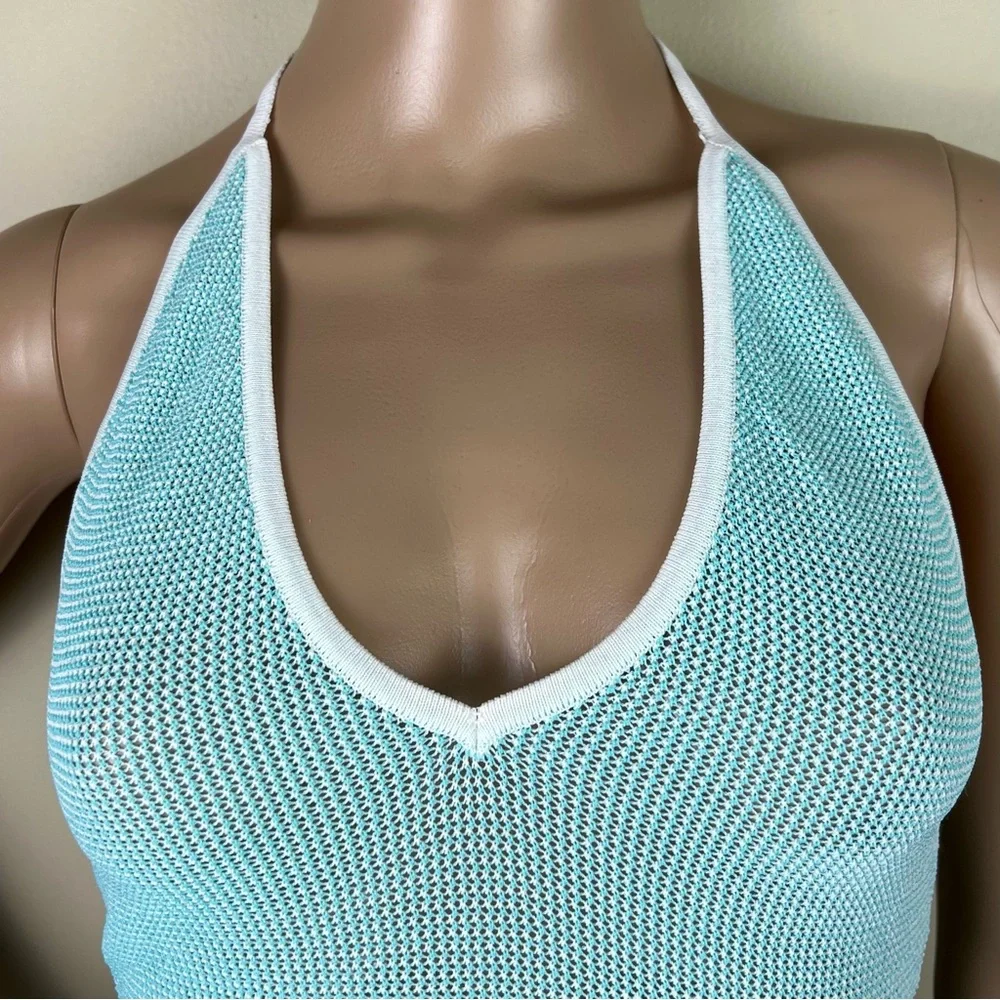 BARDOT BLUE HALTER NECK BODYSUIT - Picture 3 of 7